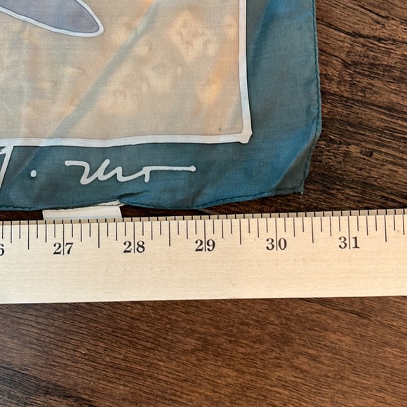 100% SILK SCARF hand painted dolphins - Picture 7 of 7